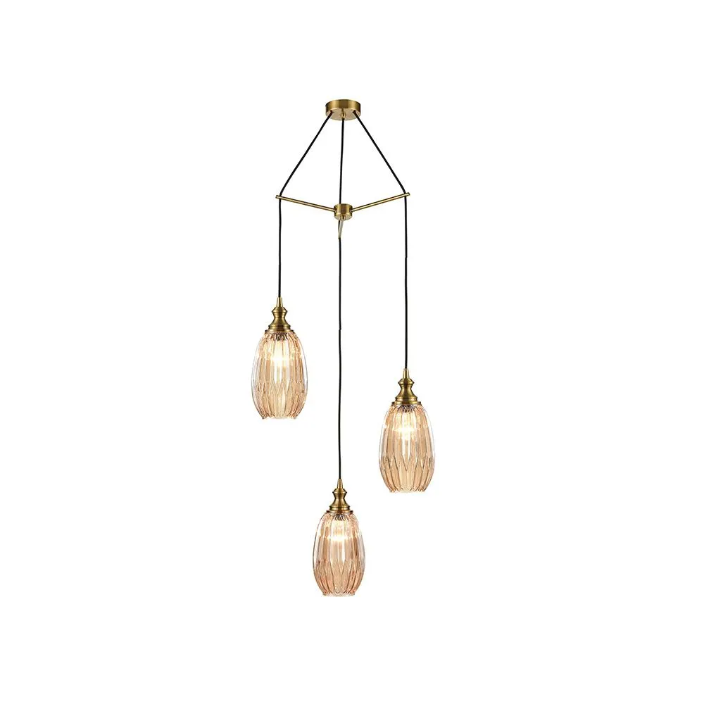 253/3-5242LF 3 Light Suspended Light Bronze