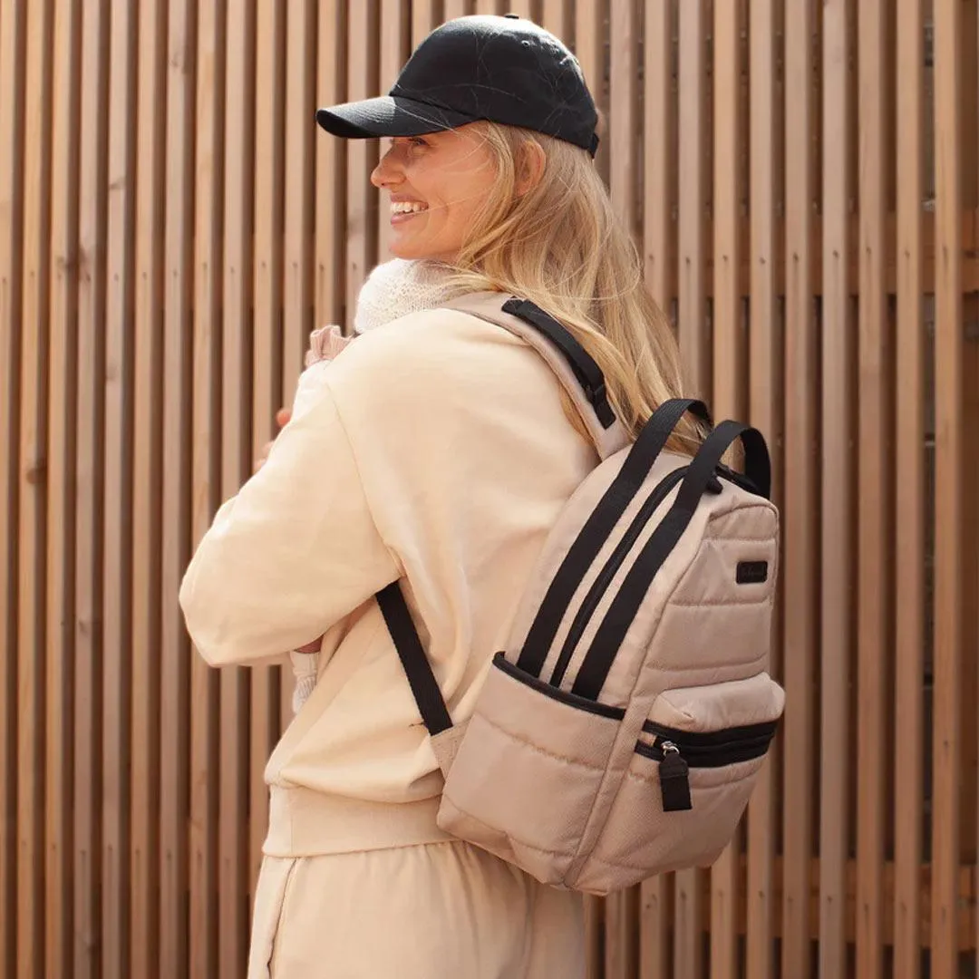 Babymel Lola Eco Quilt Changing Backpack - Taupe