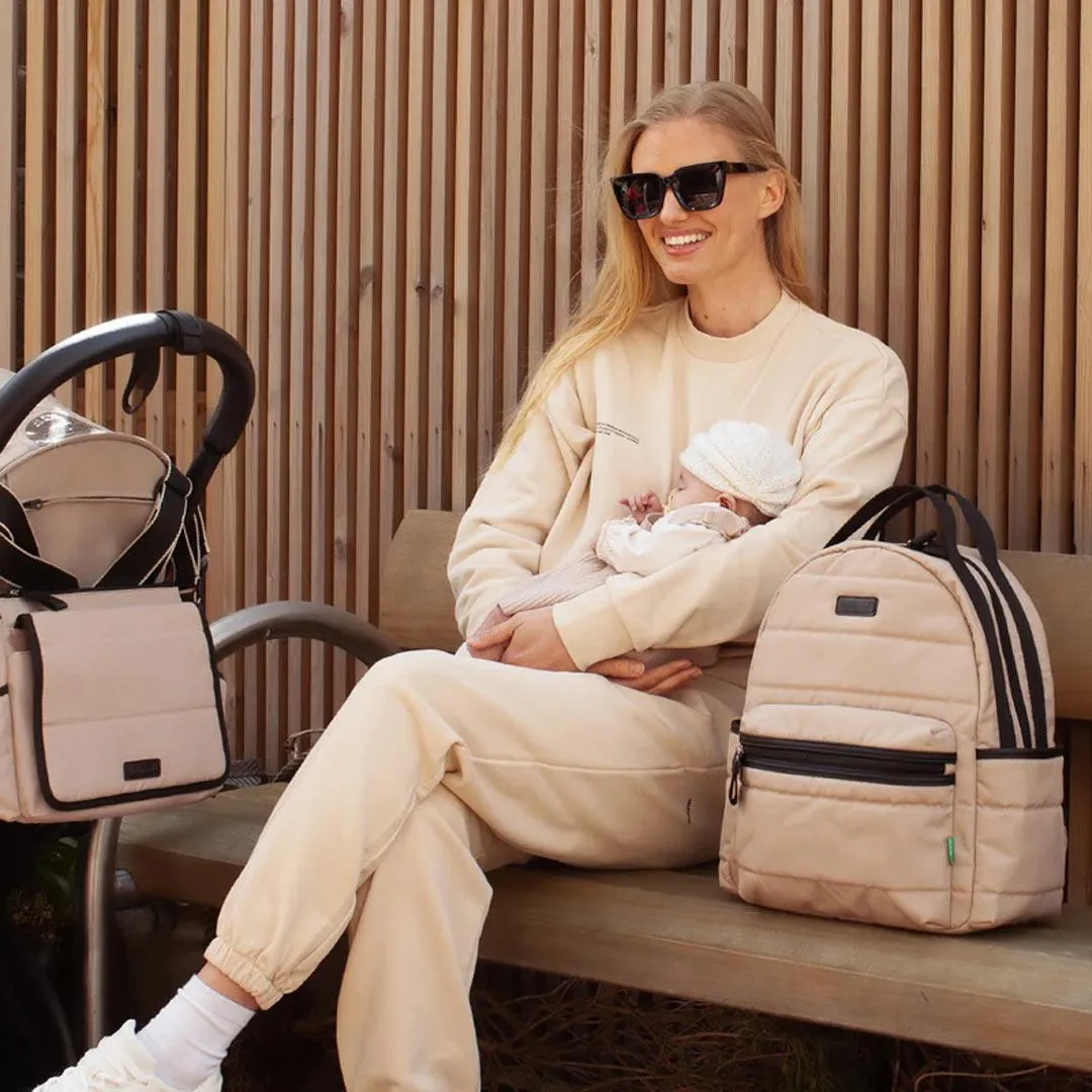 Babymel Lola Eco Quilt Changing Backpack - Taupe