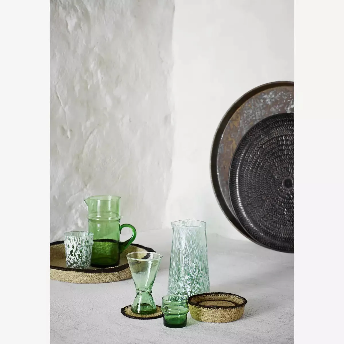 Beldi Glass Jug - Green