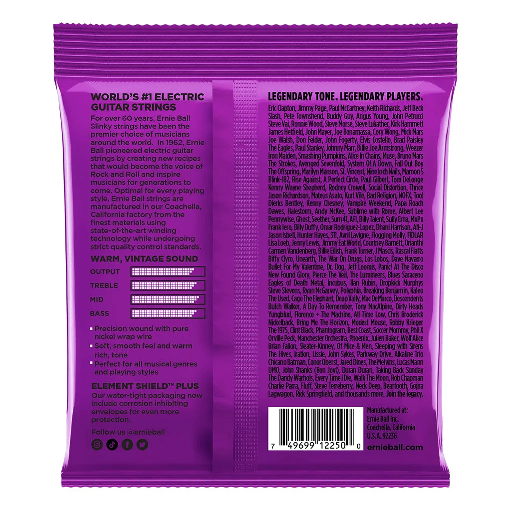 Ernie Ball Power Slinky Classic Rock n Roll Pure Nickel Wrap Electric Guitar Strings - 11-48 Gauge