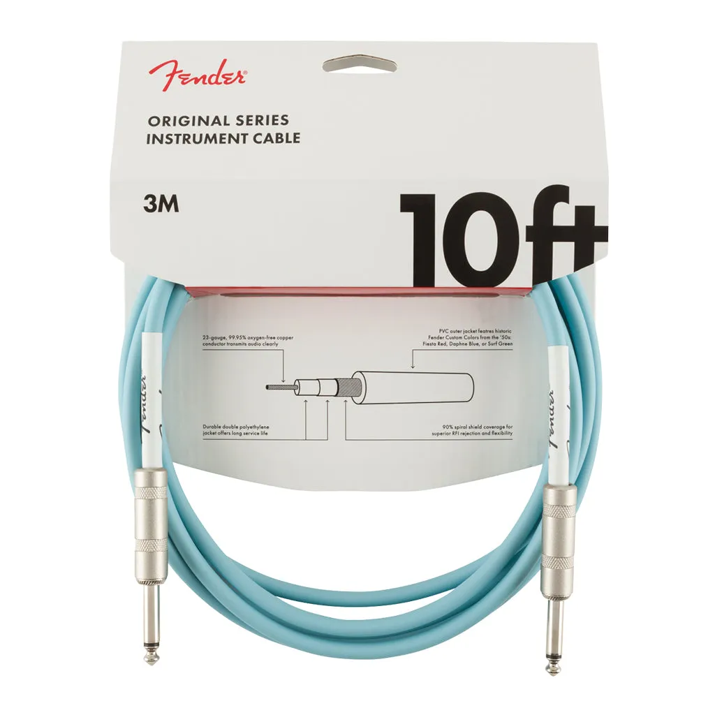 Fender - Original Series Instrument Cable, 10', Daphne Blue
