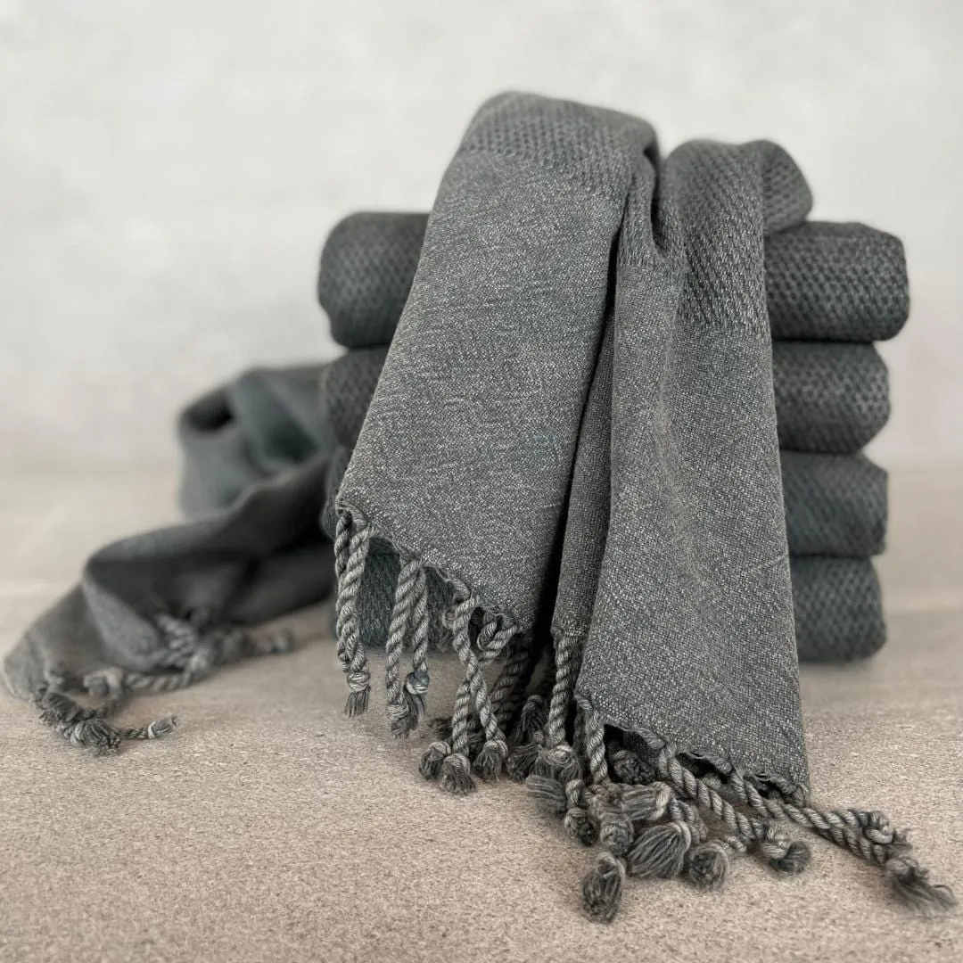 Fouta Stonewashed | Dark Grey 200x100cm Zoco Home