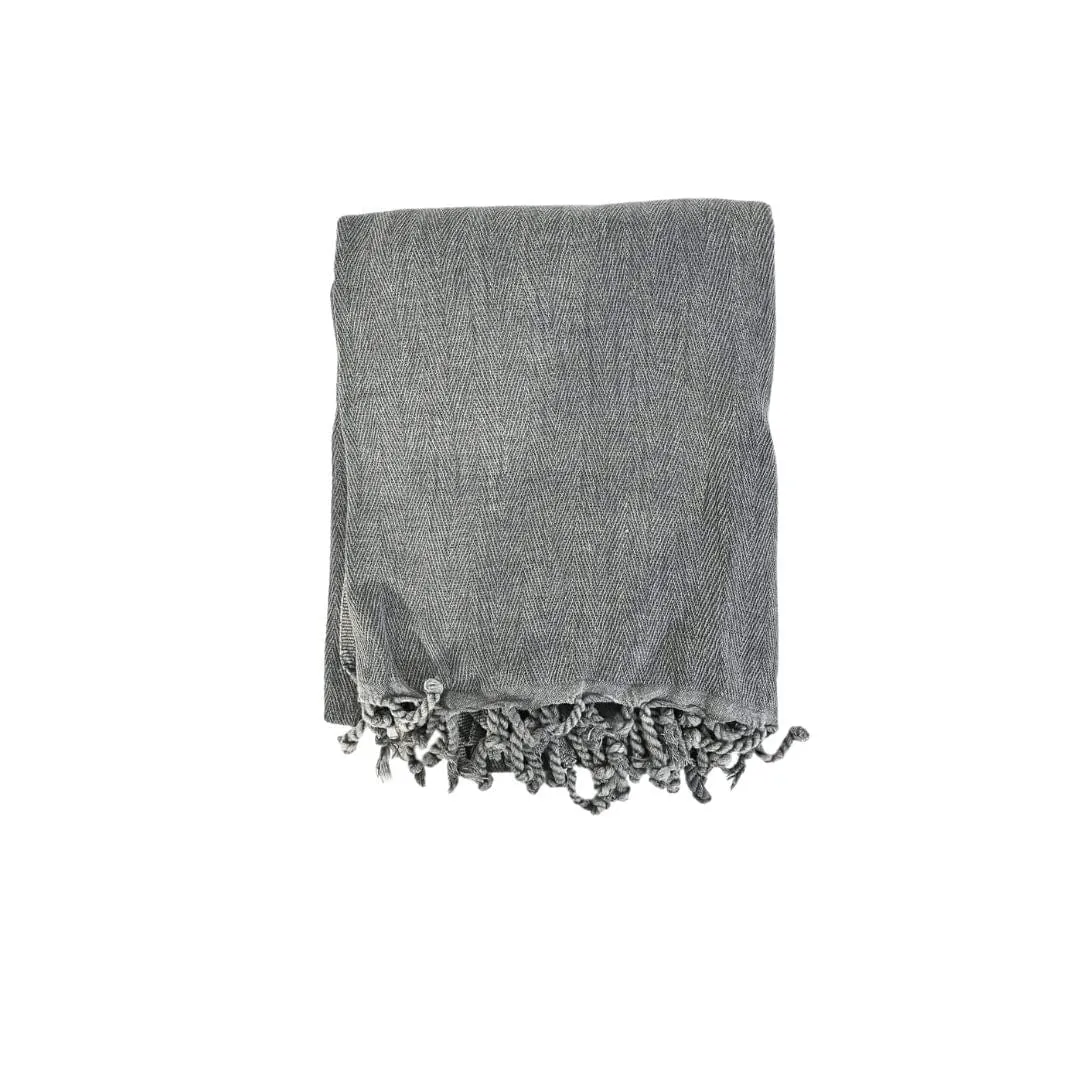 Fouta Stonewashed | Dark Grey 200x100cm Zoco Home
