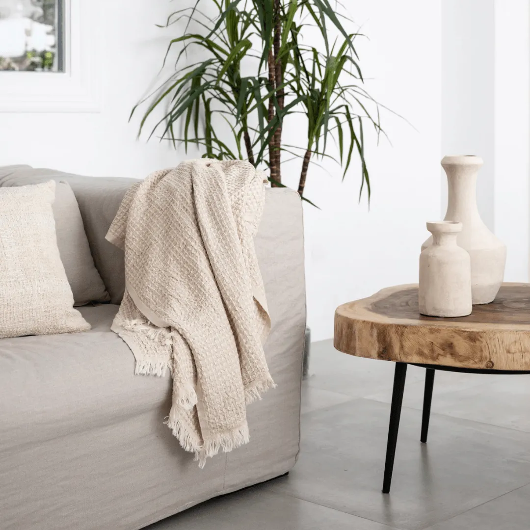 Fouta Waffle Towel | Beige 95x180cm Zoco Home