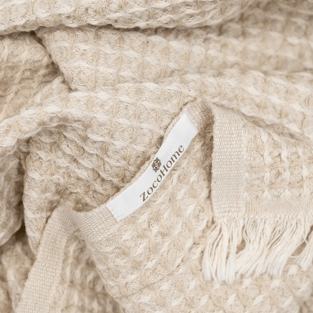 Fouta Waffle Towel | Beige 95x180cm Zoco Home