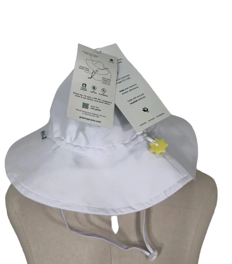 Green Sprouts UPF 50  Eco Hat, Brim, White, 9-18 Months