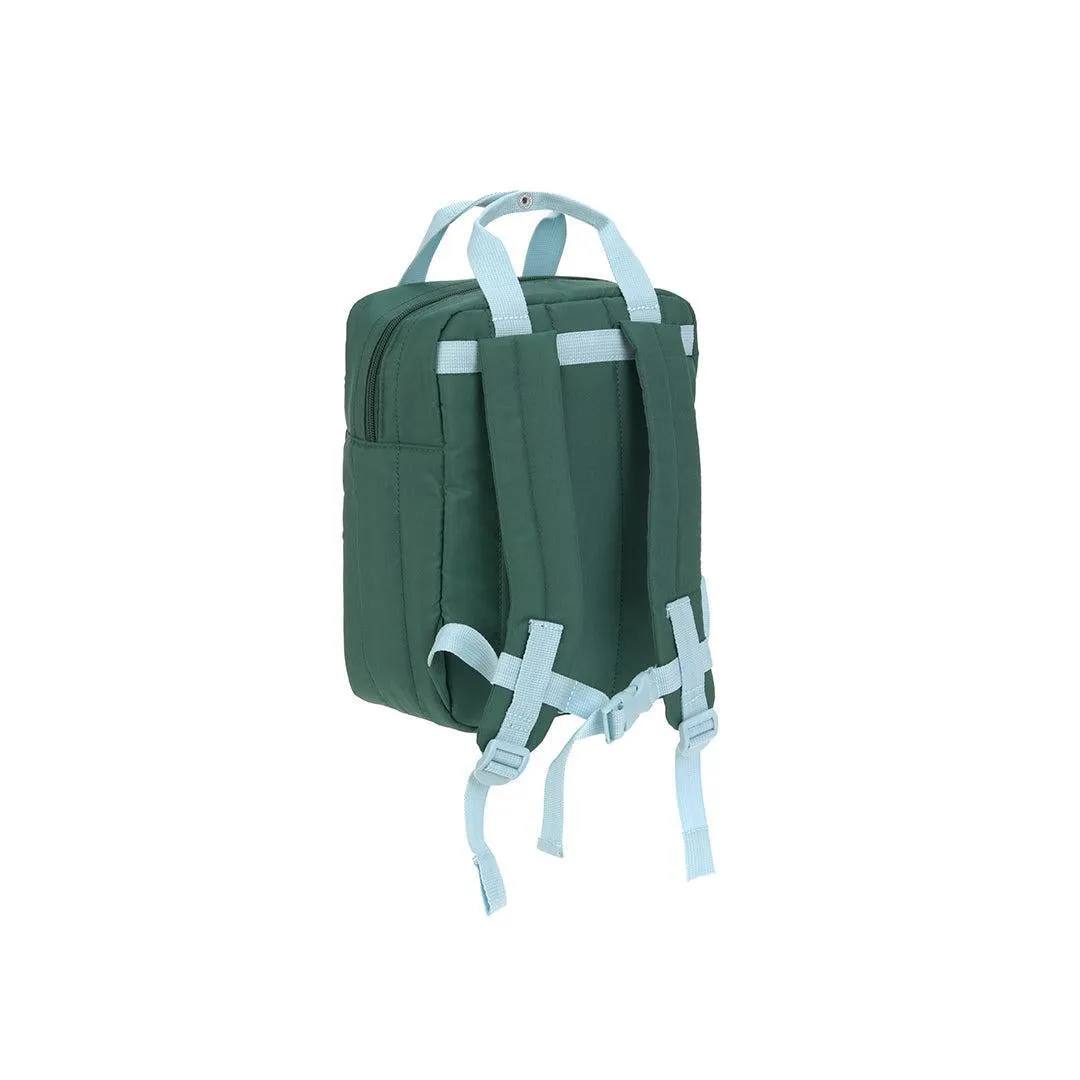 Lassig Mini Square Backpack - Dark Green/Light Blue - Little Gang Lemon