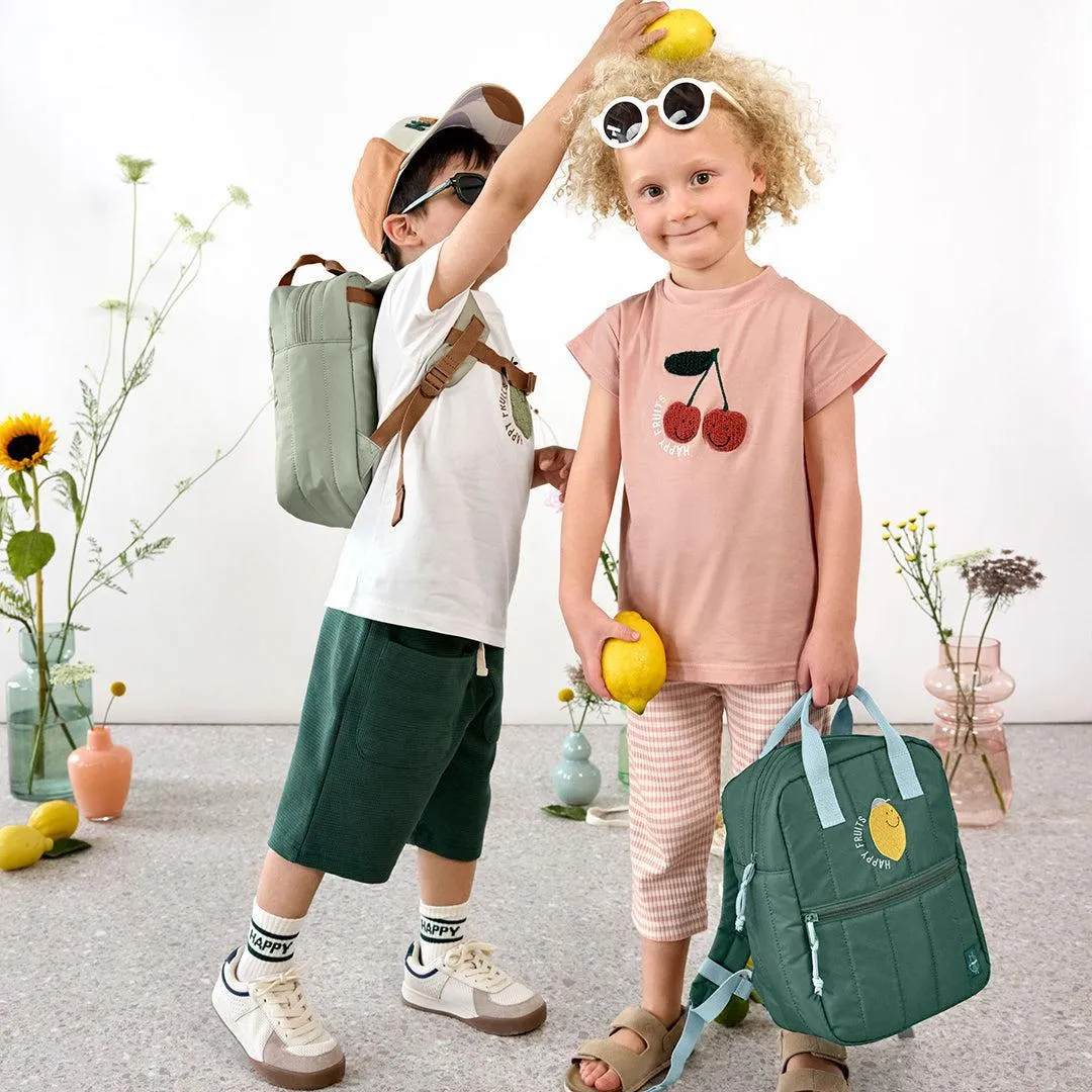 Lassig Mini Square Backpack - Dark Green/Light Blue - Little Gang Lemon