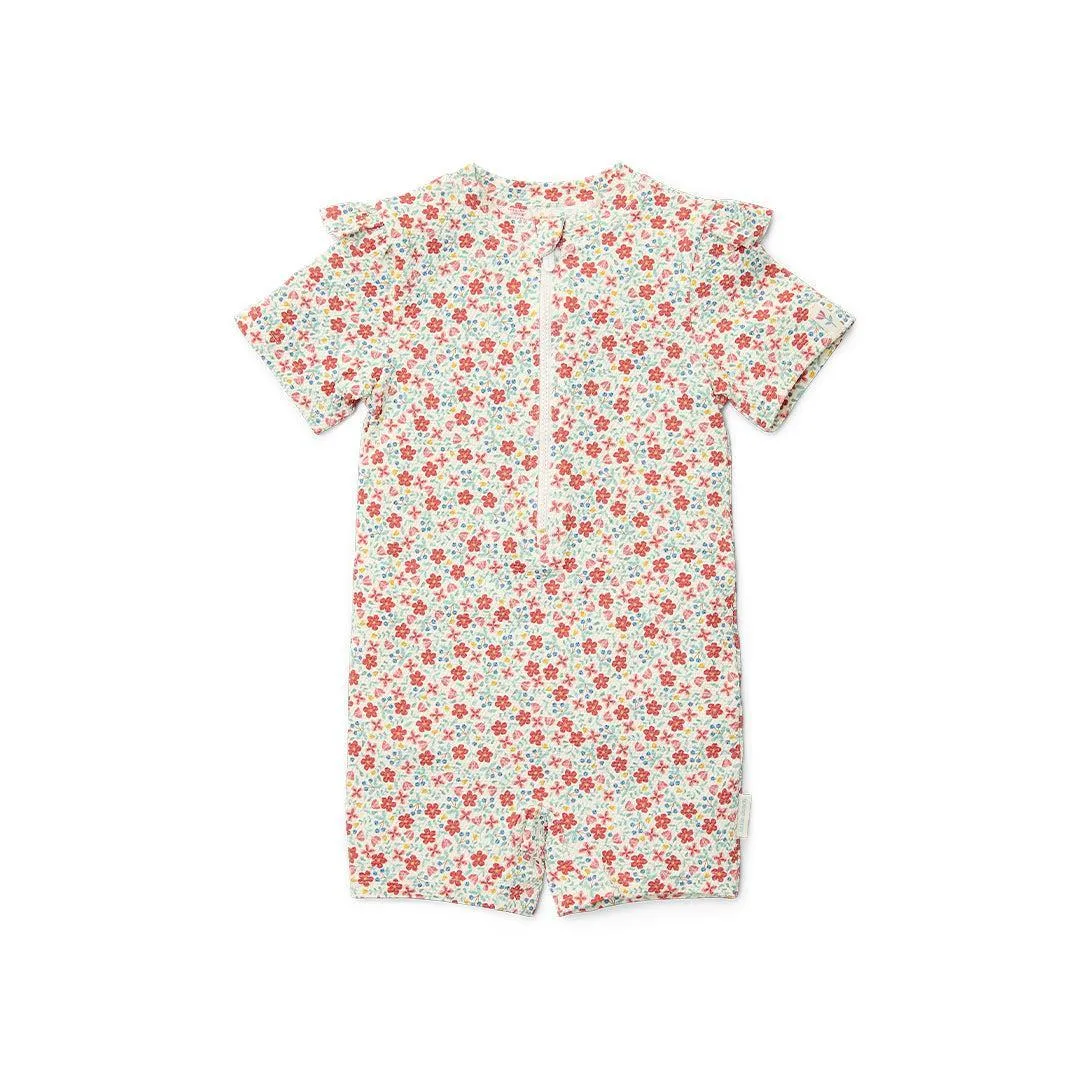 Little Dutch Swimsuit Short Sleeves - Sunny Flowers Multicolour