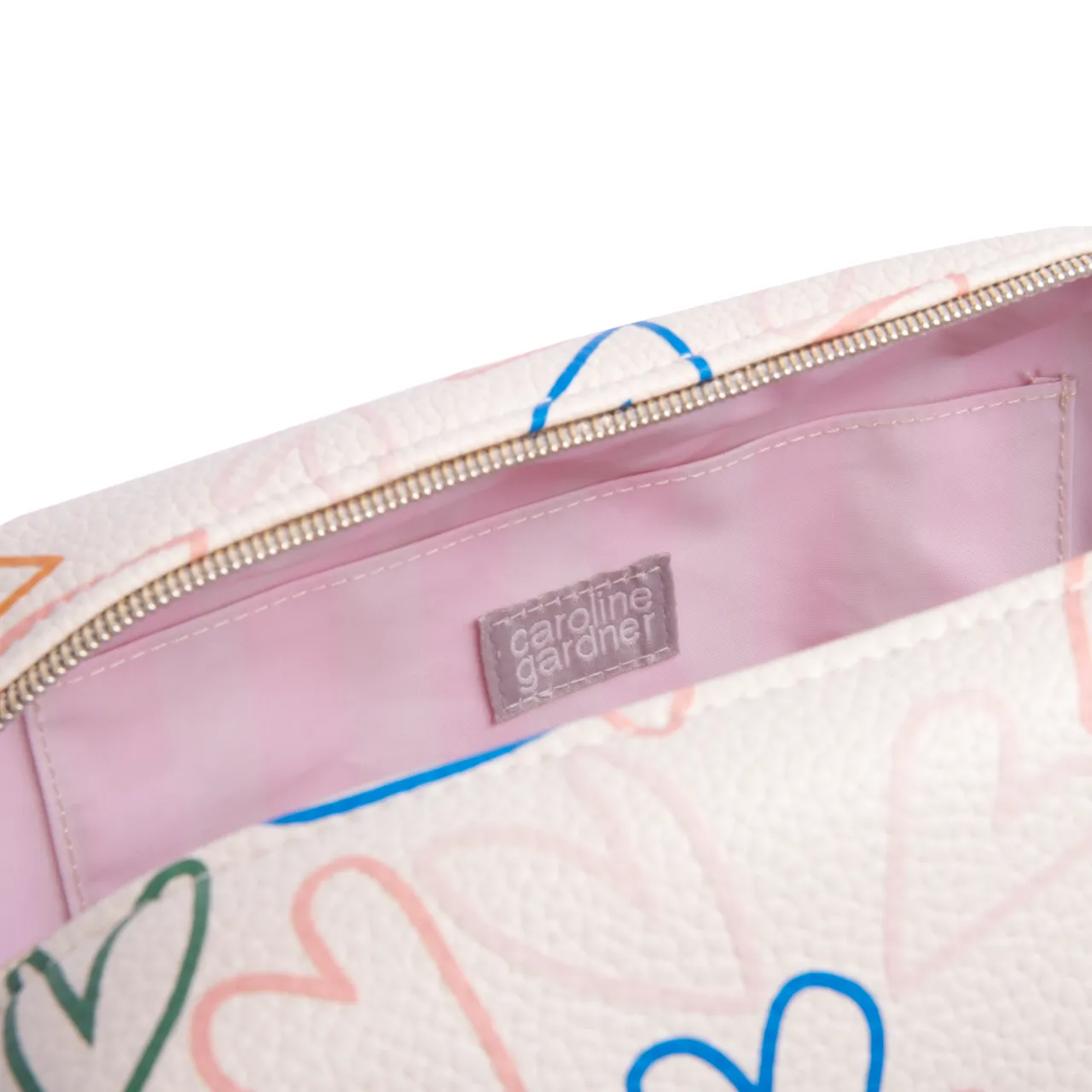 Multi Outline Hearts Travel Wash Bag | Large