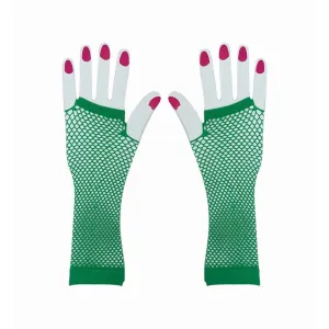 Party Fishnet Gloves, Green