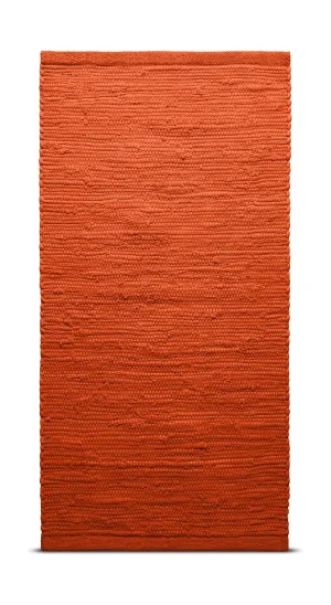 Rug Solid Cotton Rug 65 X 135 Cm, Solar Orange