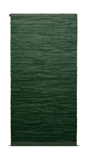 Rug Solid Cotton Rug 75 X 200 Cm, Moss
