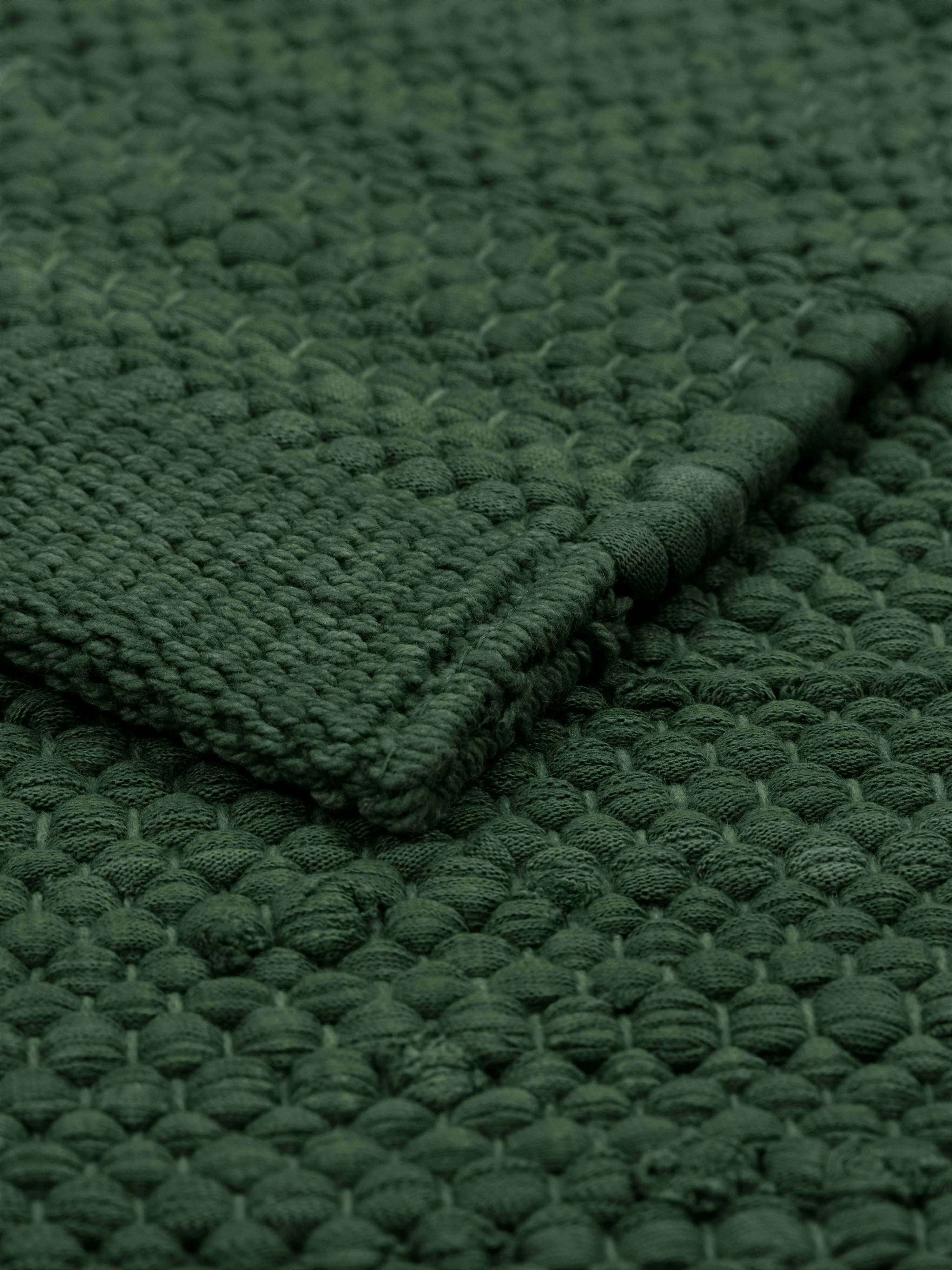 Rug Solid Cotton Rug 75 X 200 Cm, Moss