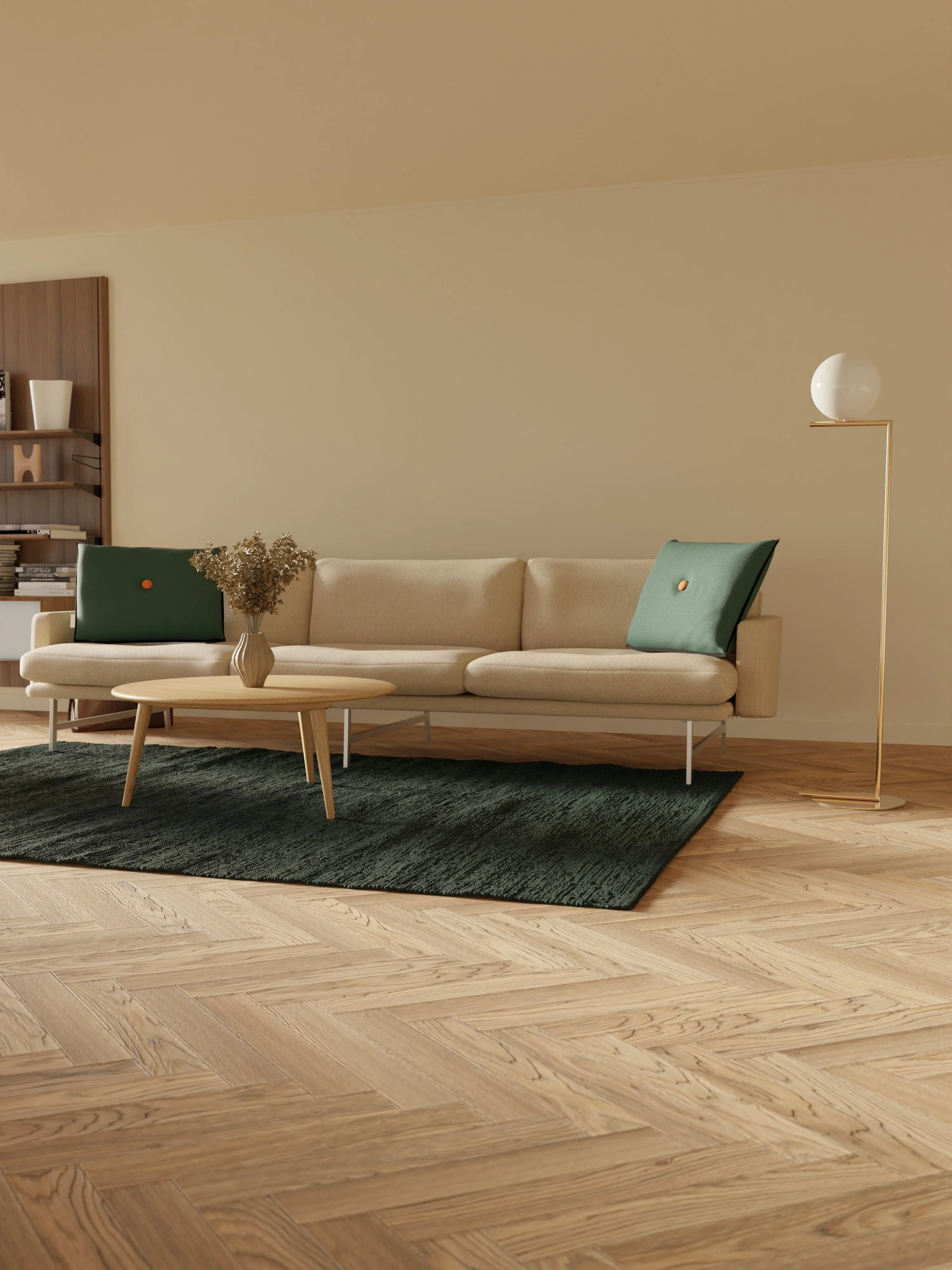 Rug Solid Cotton Rug 75 X 200 Cm, Moss