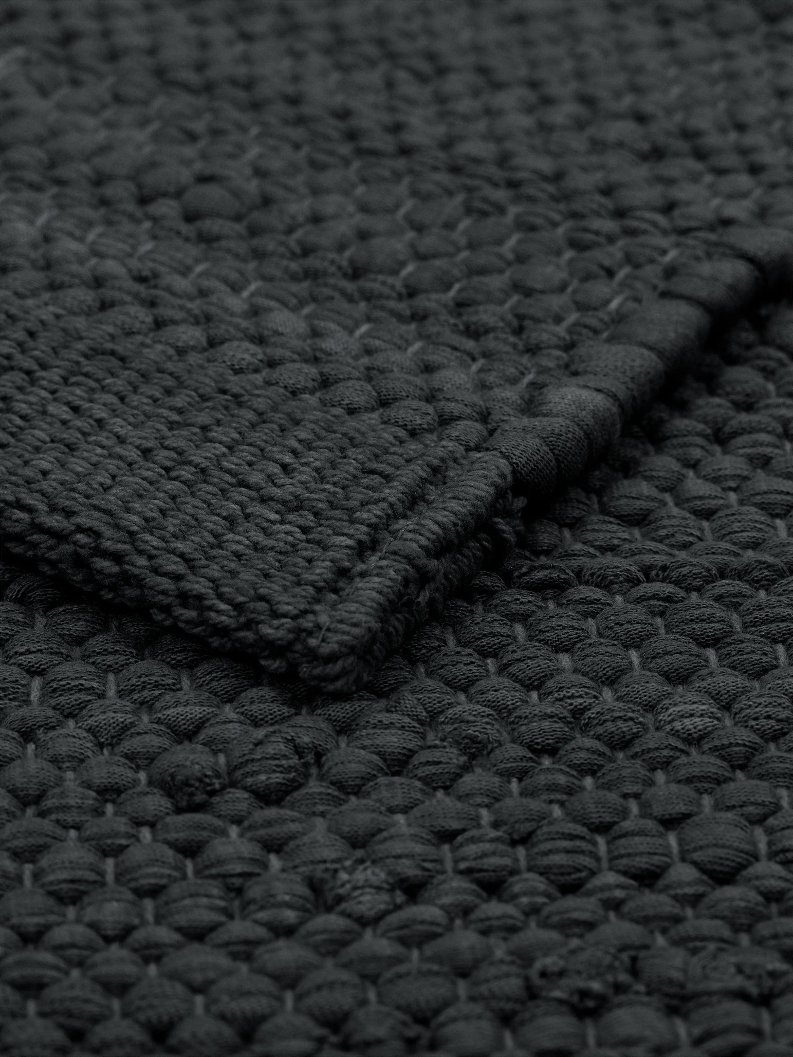 Rug Solid Cotton Rug 75 X 300 Cm, Charcoal