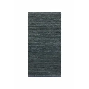 Rug Solid Leather Teppich Dark Grey, 75 x 400 cm