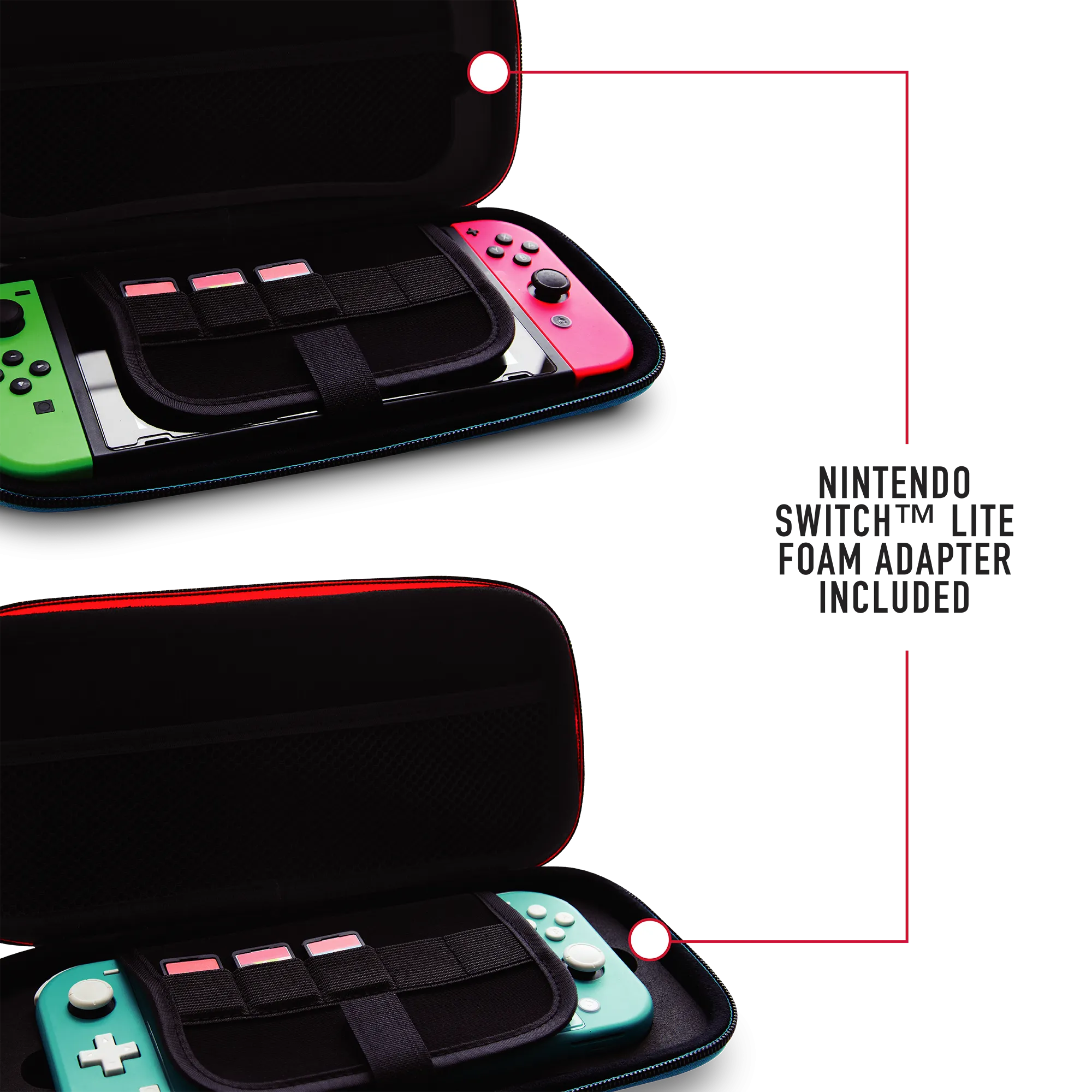 Stealth Premium Travel Kit for Nintendo Switch, Switch Lite & OLED - Gaming Headset, Braided Cable & Travel Case - Neon Red and Blue