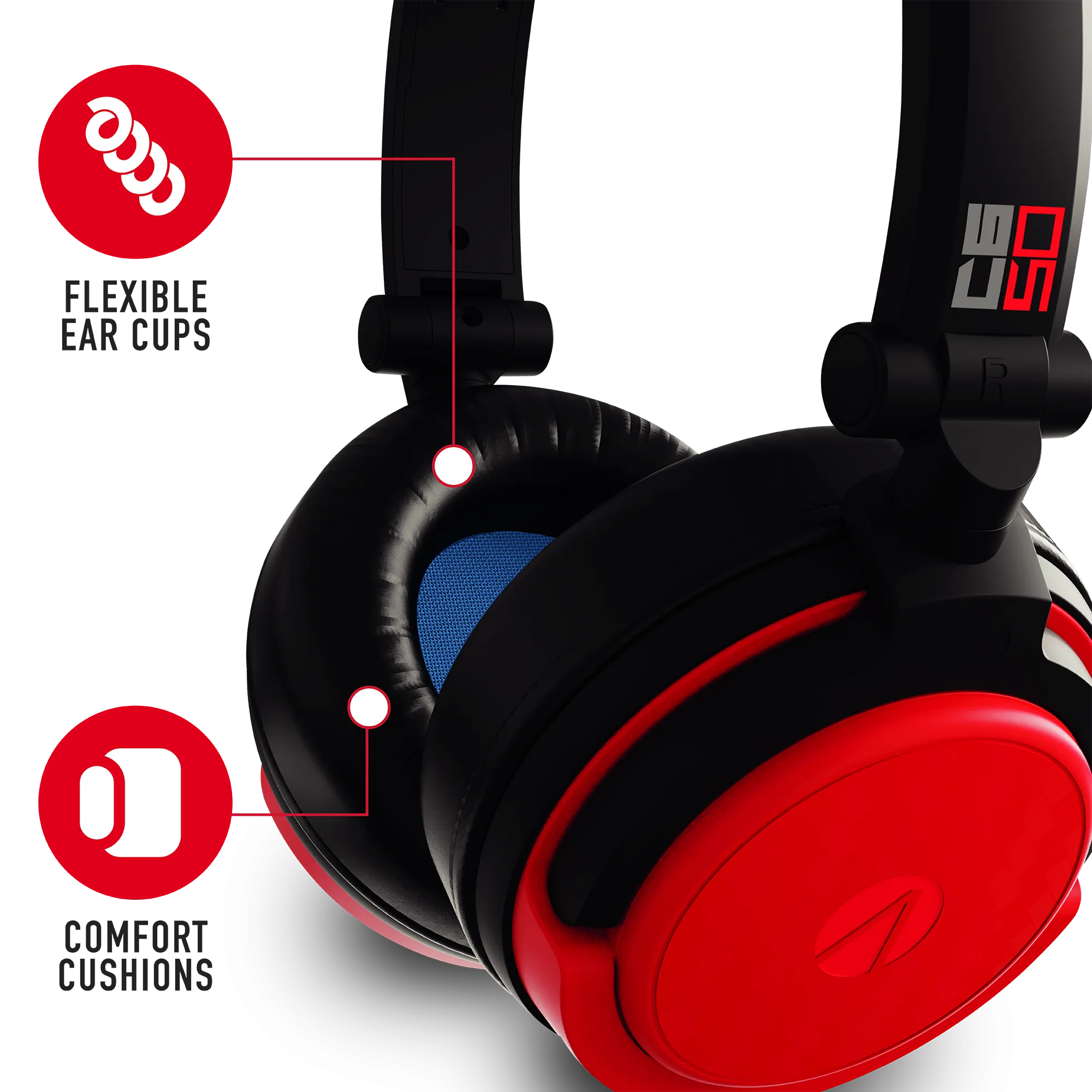 Stealth Premium Travel Kit for Nintendo Switch, Switch Lite & OLED - Gaming Headset, Braided Cable & Travel Case - Neon Red and Blue