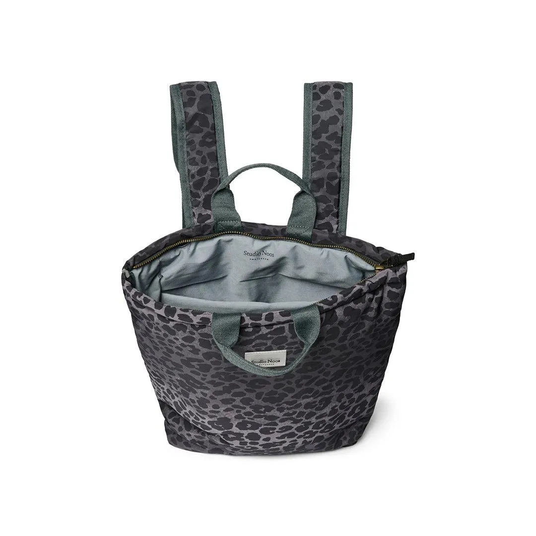 Studio Noos Antra Leopard Puffy Adult Backpack  - Dark Grey