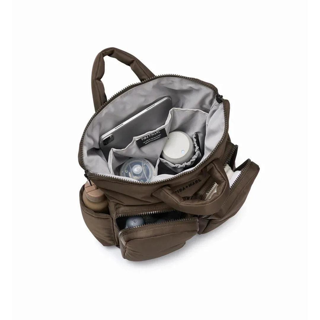 Tiba   Marl Ozzy Changing Tote / Backpack - Chocolate