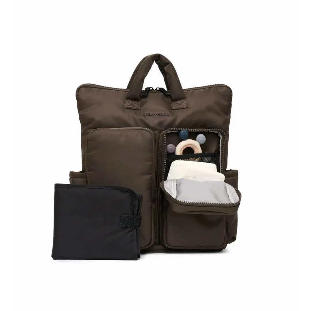 Tiba   Marl Ozzy Changing Tote / Backpack - Chocolate