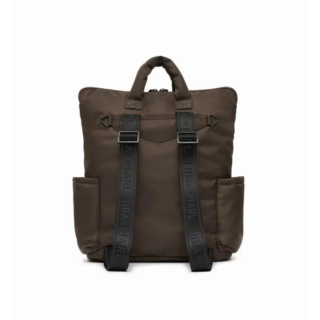 Tiba   Marl Ozzy Changing Tote / Backpack - Chocolate