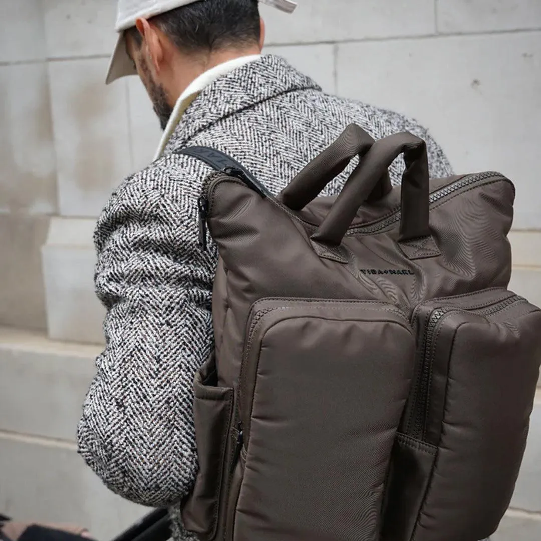 Tiba   Marl Ozzy Changing Tote / Backpack - Chocolate