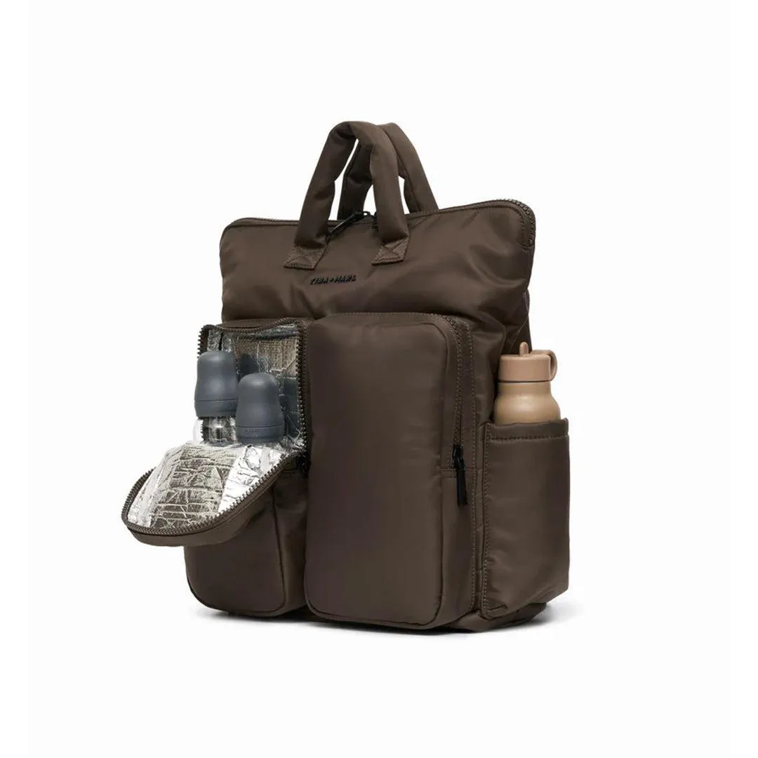 Tiba   Marl Ozzy Changing Tote / Backpack - Chocolate